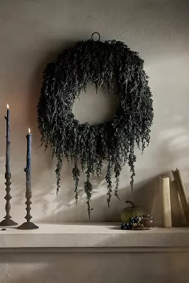Faux Trailing Wreath, Black | Anthropologie (US)
