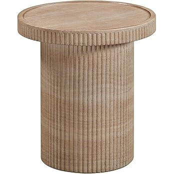 Tov Furniture Darcy Faux Travertine Concrete Indoor/Outdoor Round Side Table | Amazon (US)