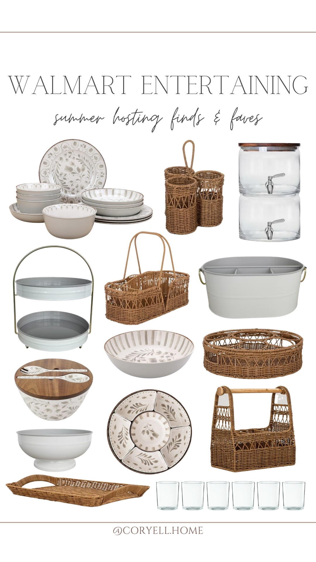 Walmart summer hosting and entertaining essentials! Beautiful serving platters, drink holders, bowls, caddies and more to corral all the things for any parties or events! All very affordable too—under $25!!

#LTKHome #LTKSeasonal #LTKFindsUnder50