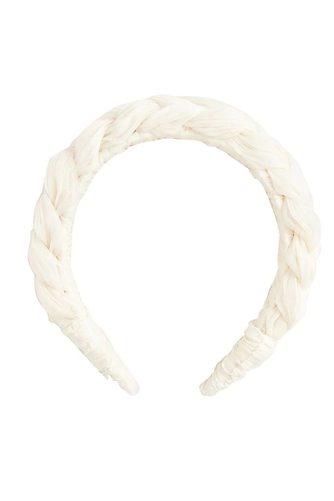 Lilac Pleated Braid Headband in Pearl | Hampden Clothing