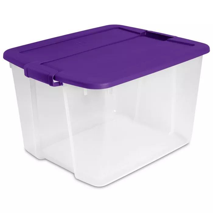 Sterilite 66qt Latching Clear Storage Bin Purple | Target