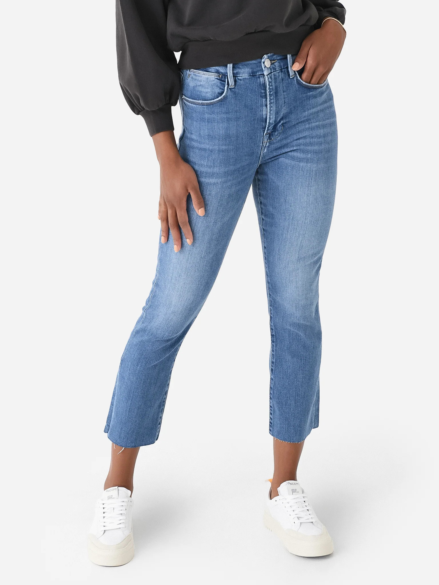 Frame Women's Le Super High Straight Crop Raw After Jean | Saint Bernard