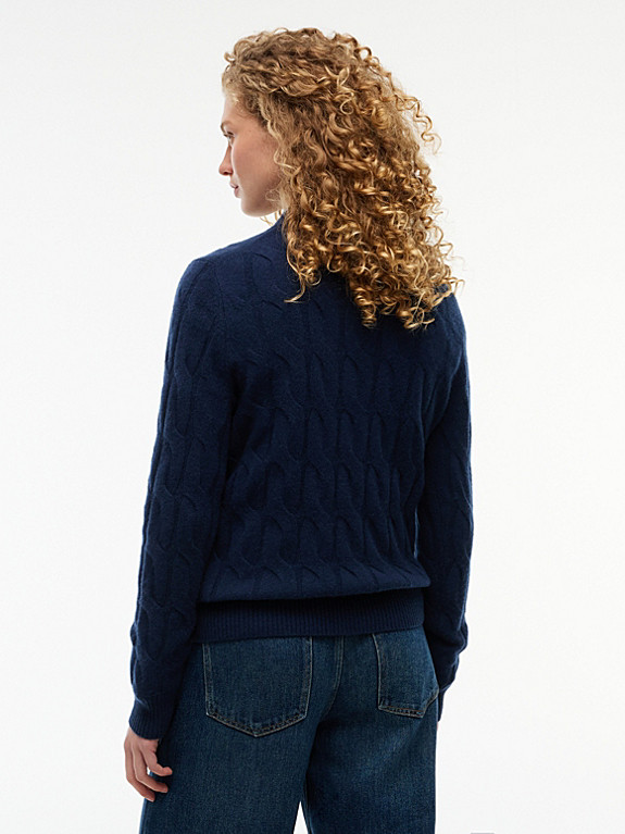 Pure Wool Chain Cable Knit Jumper | Blue | Tommy Hilfiger | Tommy Hilfiger UK