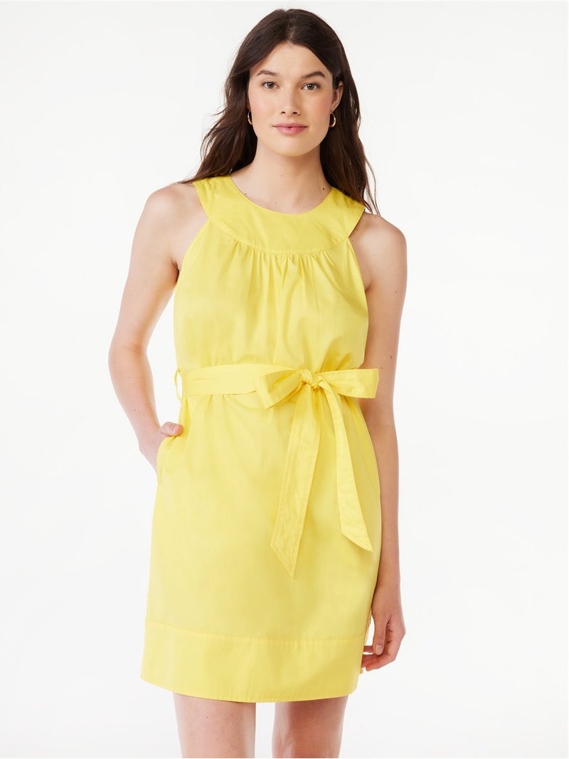 Free Assembly Women’s Sleeveless Belted Mini Shift Dress, Sizes XS-XXXL | Walmart (US)