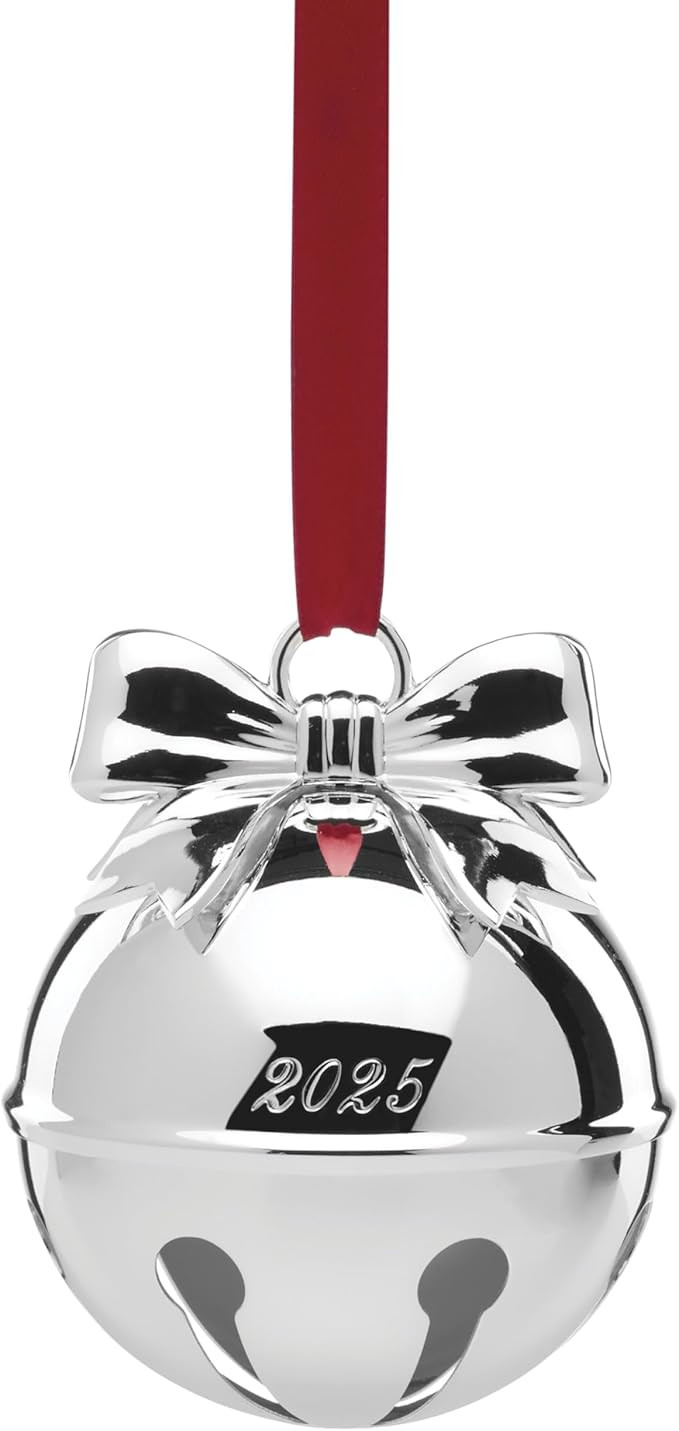 Lenox 897124 2025 Jingle Bell Silverplate Ornament, Christmas, Holiday Decorations | Amazon (US)