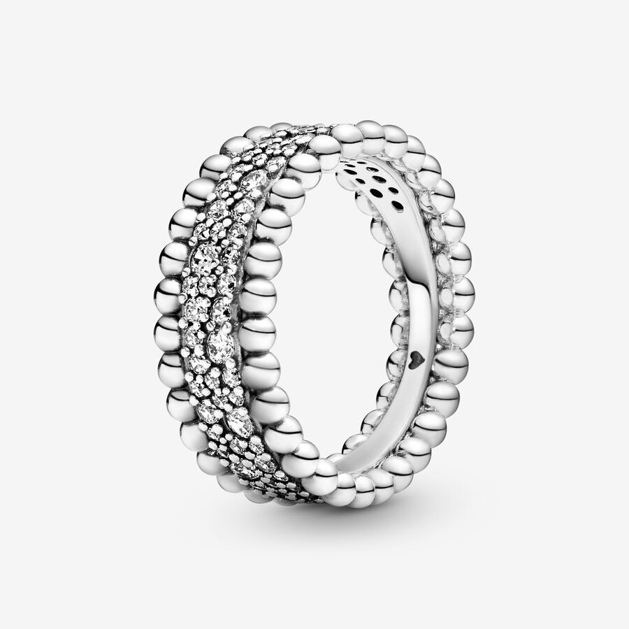 Beaded Pavé Band Ring | Pandora (US)