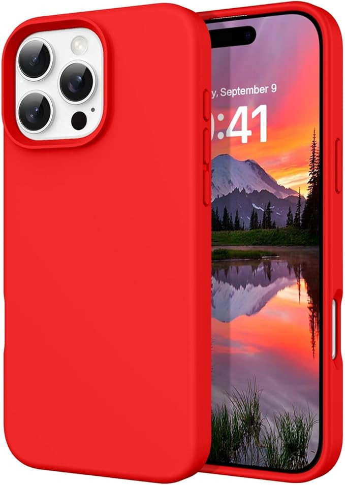DOMAVER Case for iPhone 16 Pro Max Phone Cases Compatible with iPhone 16 Pro Max Red | 6.9'', Smo... | Amazon (US)
