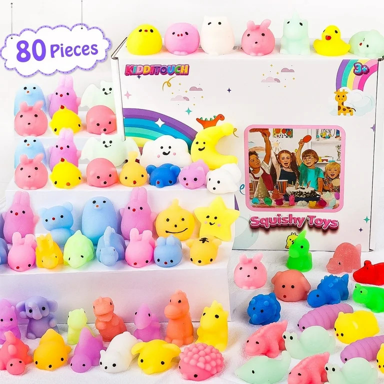 KiddiTouch 80 Pack Mochi Squishy Toy for Easter Egg Fillers, Mini Squishies for Easter Basket Stu... | Walmart (US)