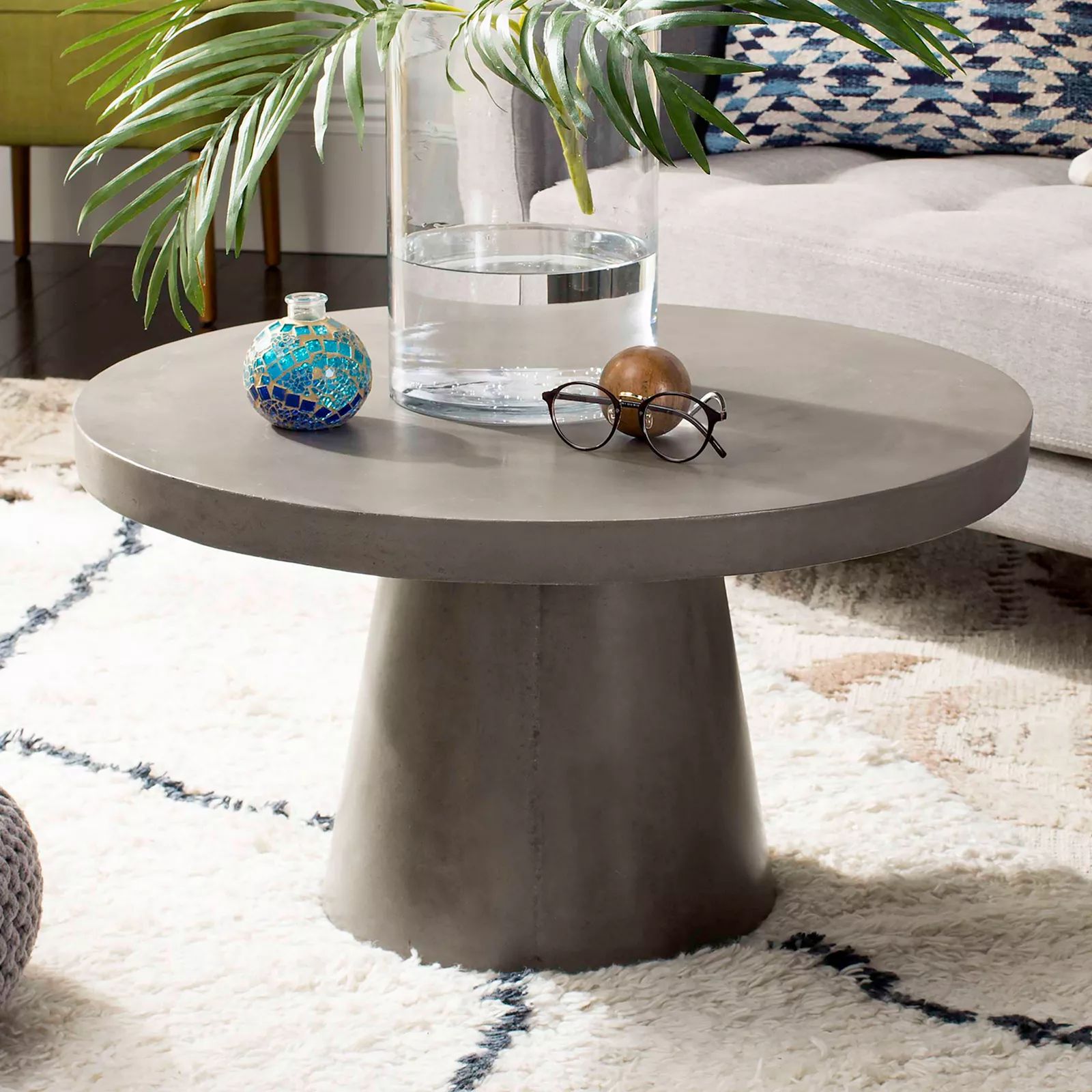 Safavieh Round Indoor / Outdoor Concrete Coffee Table, Grey | Kohl's