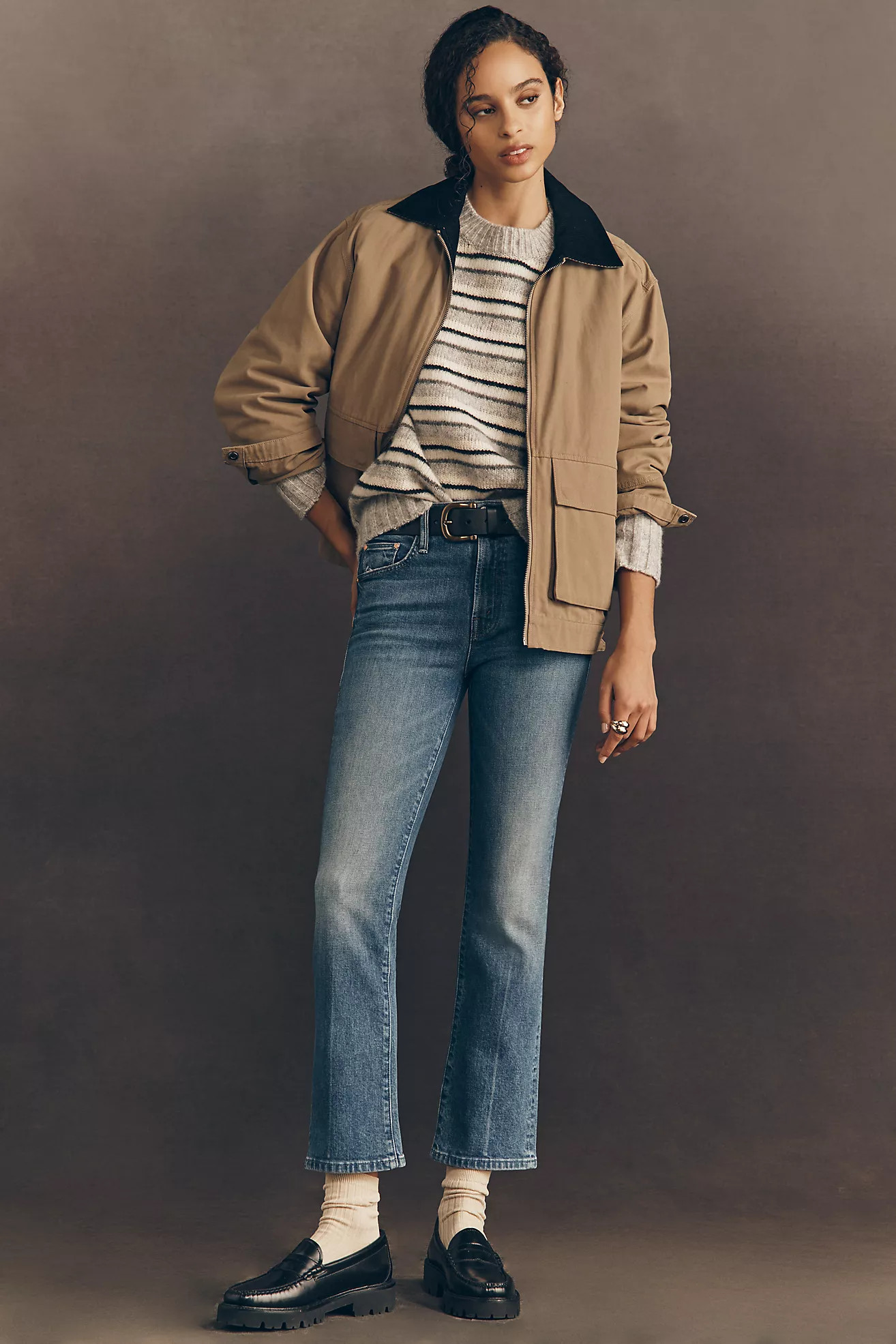MOTHER Insider Ankle Mid-Rise Straight Jeans | Anthropologie (US)
