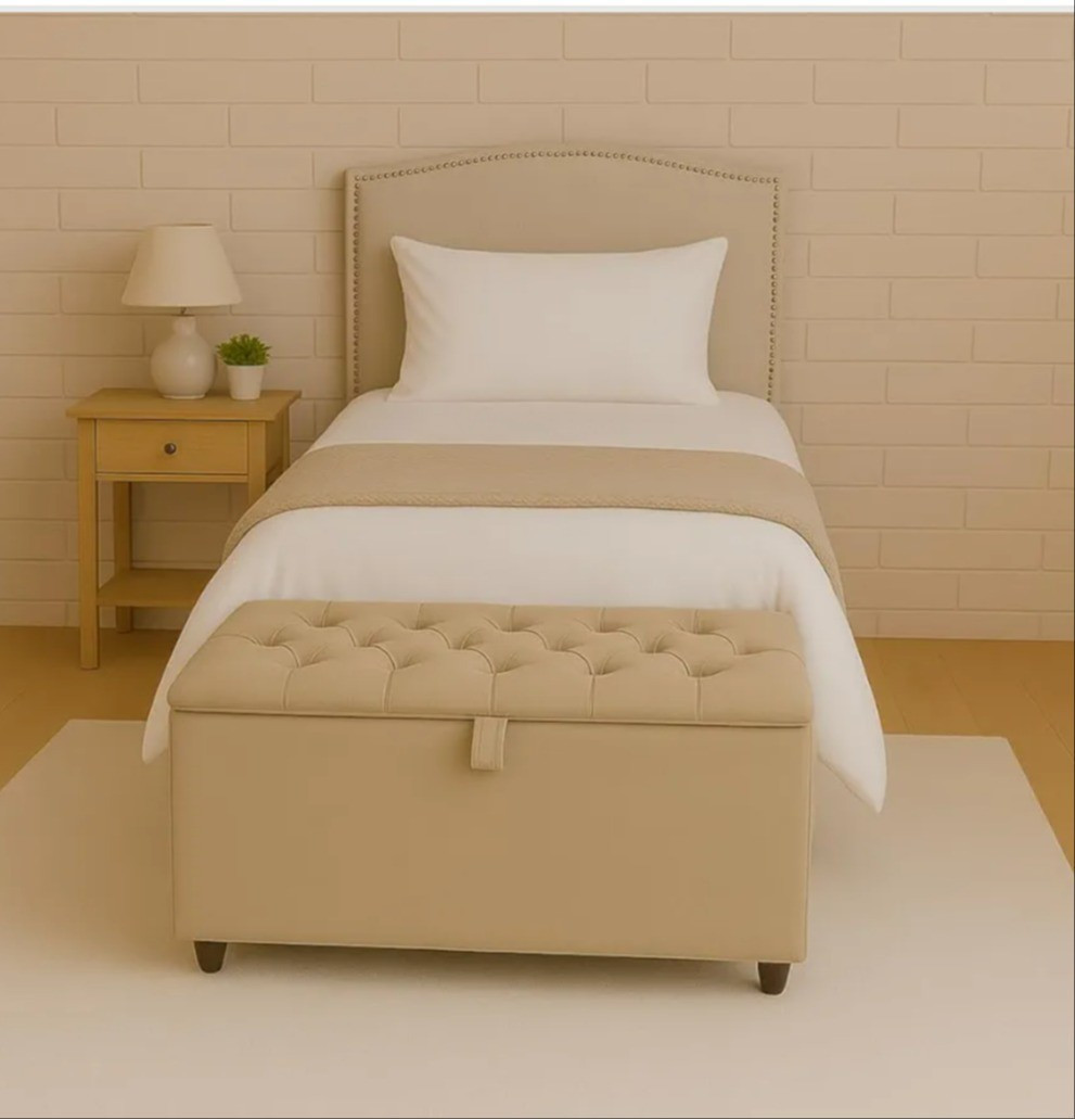 Baú Divã Sara Recamie Capitonê 80cm Suede Para Quarto Cama Solteiro (BEGE)

#LTKbrasil