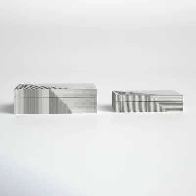 Montague Resin Set of 2 Ridged Boxes | Wayfair North America