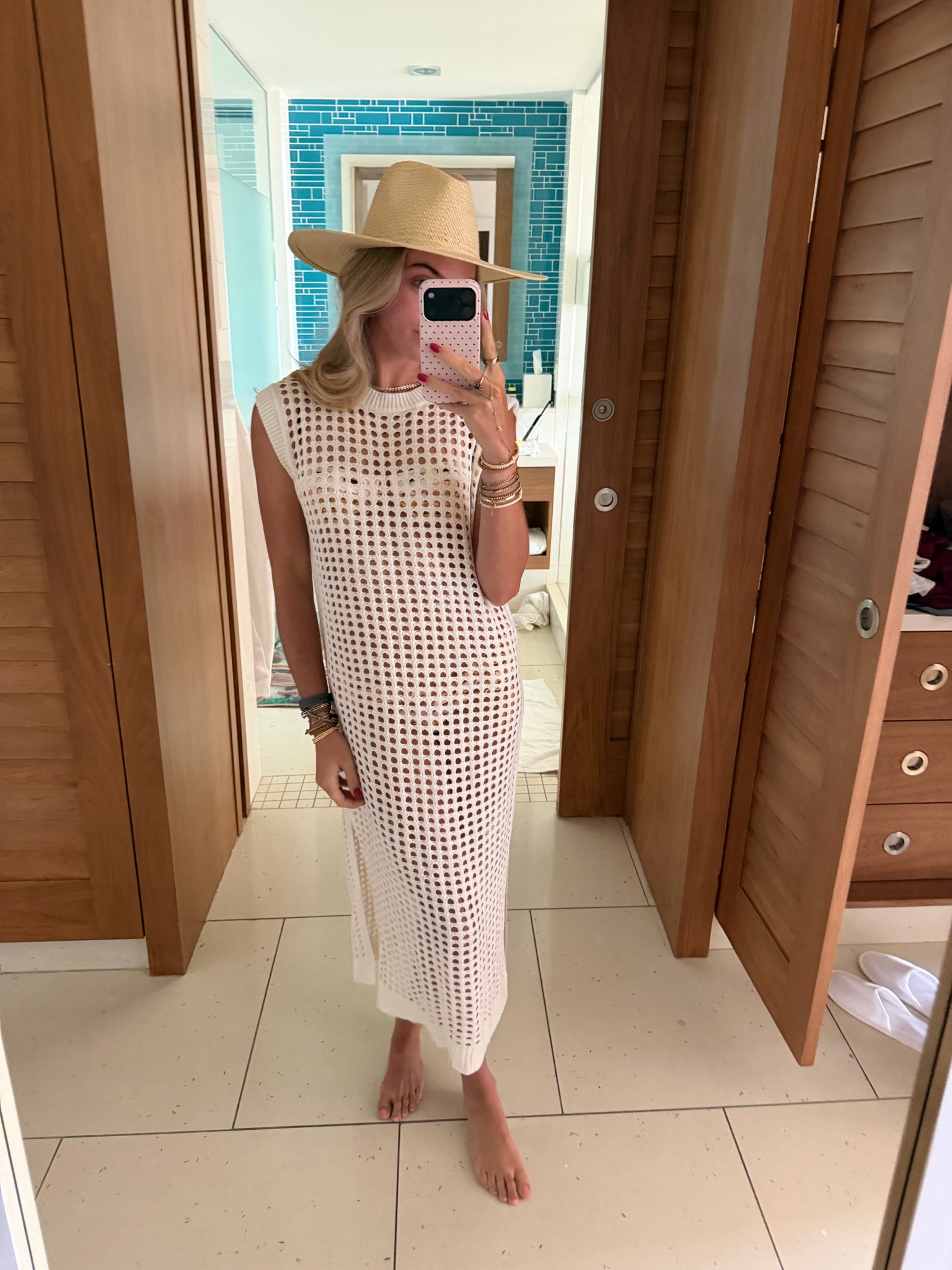 My pool day outfit in the Bahamas. I’m wearing my Amazon coverup dress size small with the @Dippin Daisys  bikini and @crocs  Miami flip flop sandals and @gigipip  flat brim straw hat

#LTKSwim #LTKTravel #LTKootd