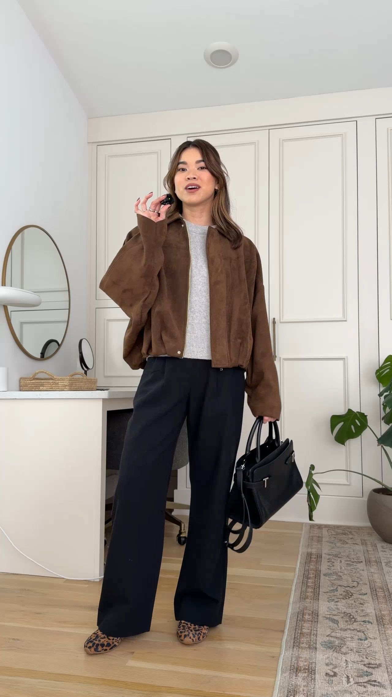 Sizing info: Pants: 24 Short in Black, Tee XS, Sweater Small in Pale Grey Heather, Jacket Small in Dark Brown! petite fashion, get dressed with me, outfit inspiration, ootd, nashville outfit, Nashville influencer, petite style, vacation style, casual outfits, mom style, petite pants, winter dress, winter outfit, winter pants, winter outfit inpso, winter outfit idea, winter top, winter style, winter sweater, cozy sweater, cold weather sweater, cold weather outfit, winter bag, winter purse, denim, jeans, jacket, winter jacket, winter coat, warm coat, 

 

#LTKHoliday #LTKSeasonal #LTKPetite