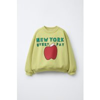 Zara - Sweatshirt Mit Apfelprint - Grün - 6-7 Jahre (122 Cm) - Unisex | Zara DE