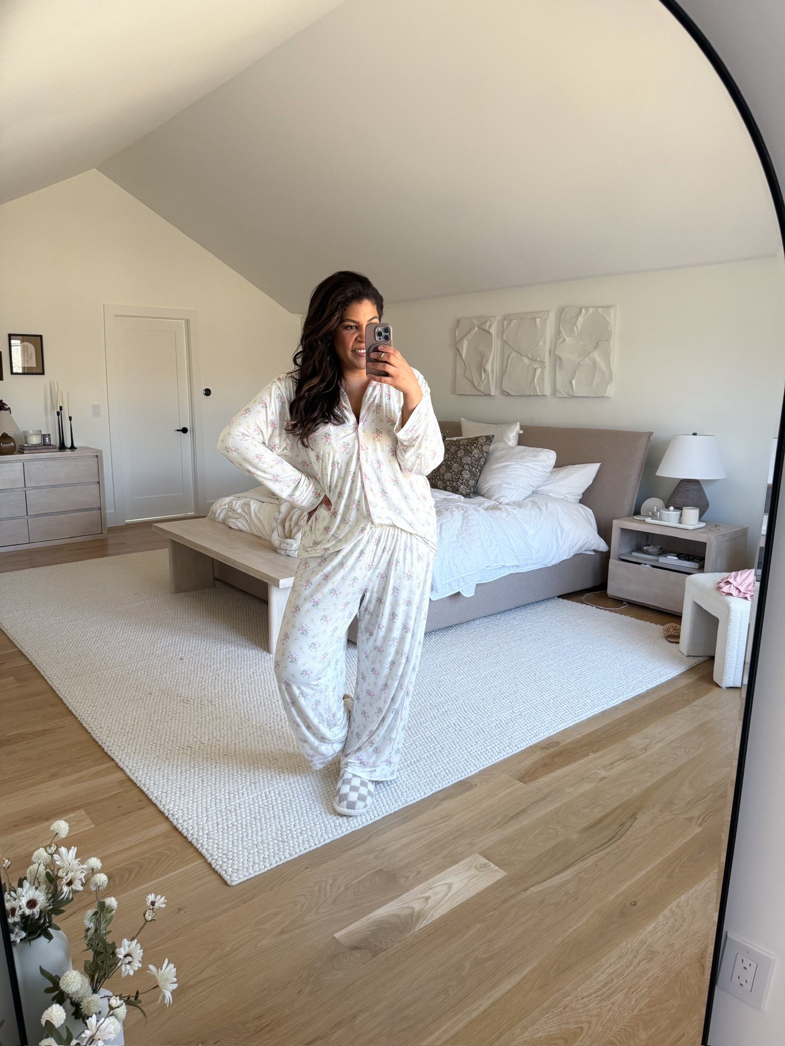 Love these cozy pajamas! Midsize approved! 💓  I'm 5'9" 38D size 12/xl! Wearing XXL on top and XL on bottom! 


#LTKSpringSale #LTKMidsize #LTKFindsUnder50