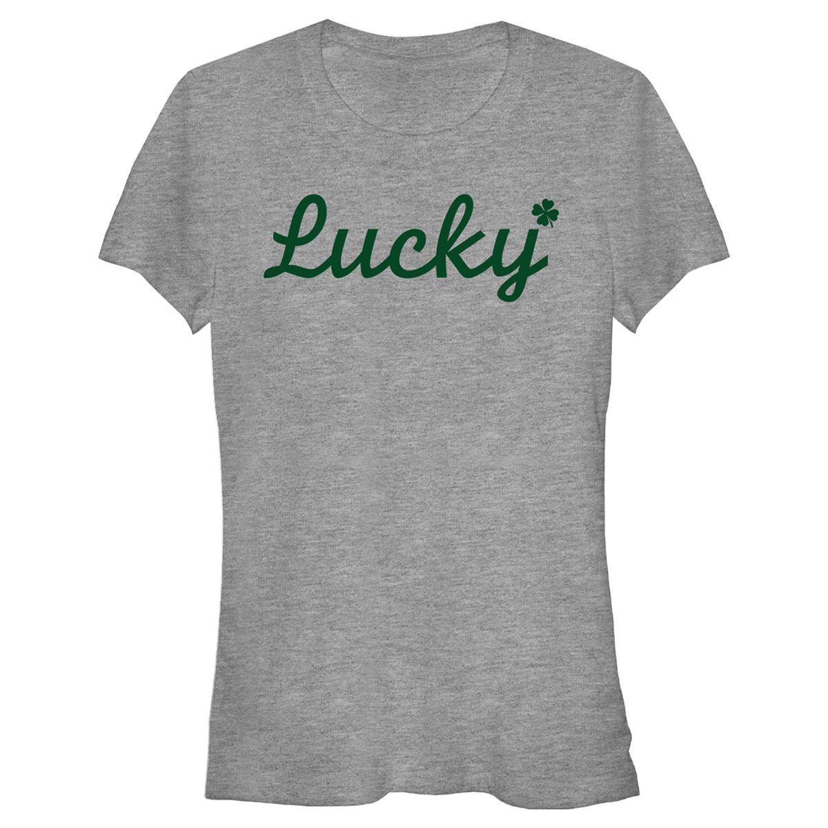 Juniors Womens Lost Gods St. Patrick's Day Lucky Cursive T-Shirt | Target