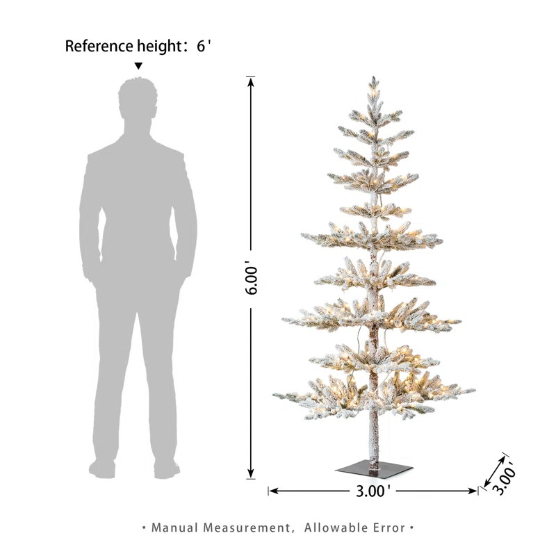 Johvan Slender Green Most Realistic Fir Christmas Tree with LED Lights | Wayfair North America