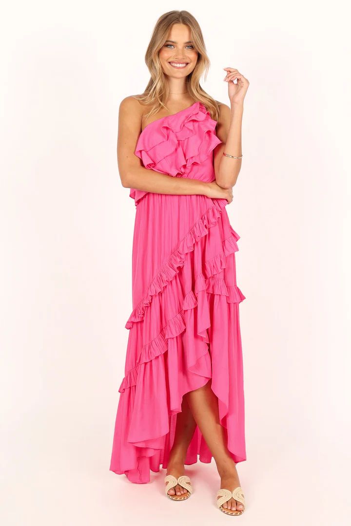 Fiorda One Shoulder Midi Dress - Pink | Petal & Pup (US)