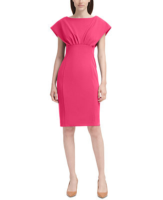 Calvin Klein Women's Boat-Neck Scuba Crepe Sheath Dress & Reviews - Dresses - Women - Macy's | Macys (US)