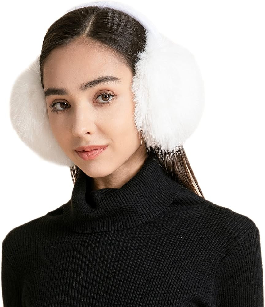 ZLYC Womens Girls Winter Fashion Adjustable Faux Fur EarMuffs Ear Warmers | Amazon (US)