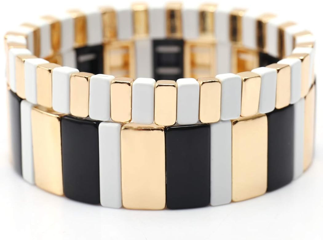 Badu 2Pcs Hematite Bracelet for Women, Fashion Stretch Bracelets, Promise Bracelet for Couples, M... | Amazon (US)