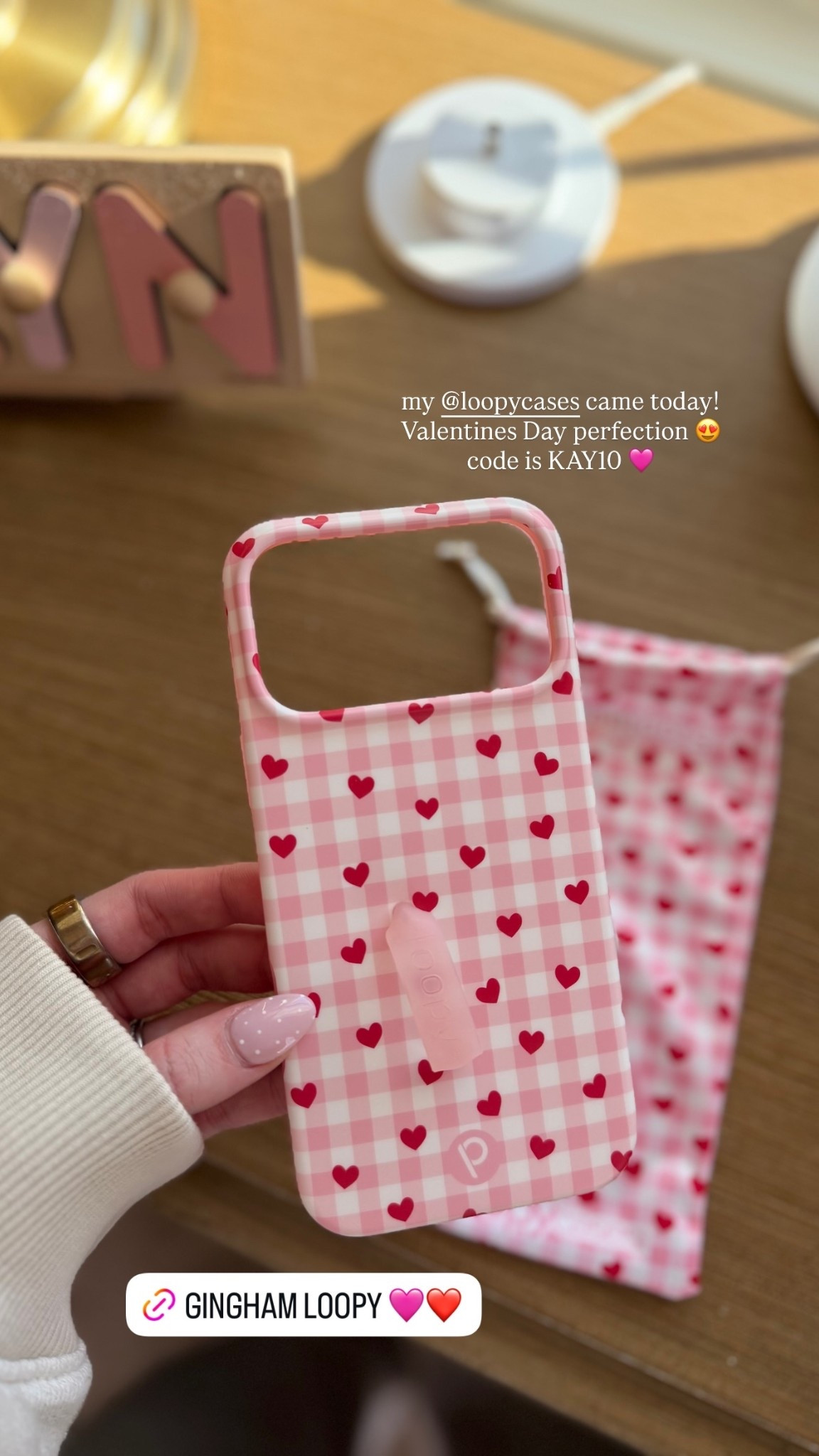 my @loopycases came today! Valentines Day perfection 😍 code is KAY10 🩷