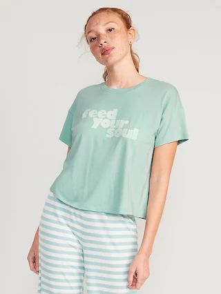 Sunday Sleep Cropped Lounge T-Shirt for Women | Old Navy (US)