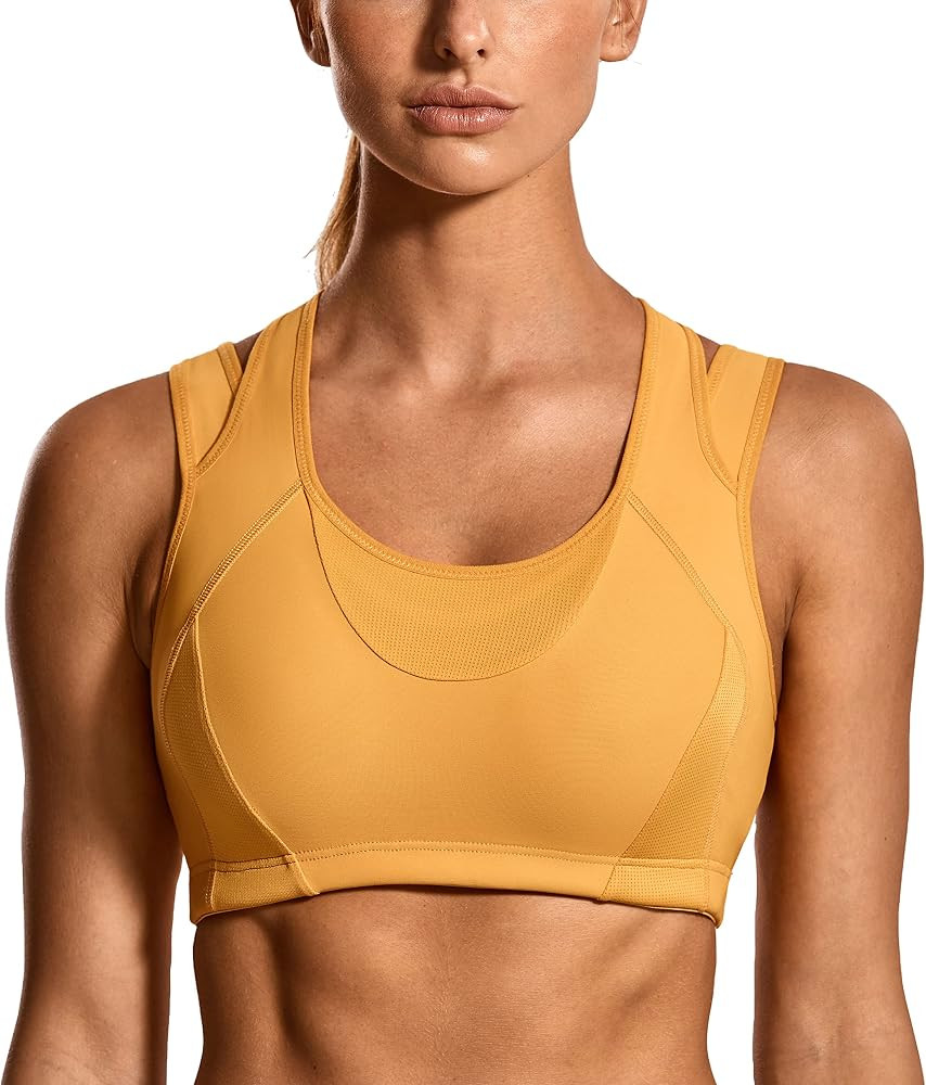 SYROKAN Sports Bras for Women High Support Mesh Full Coverage Racerback Wireless No Bounce Runnin... | Amazon (US)