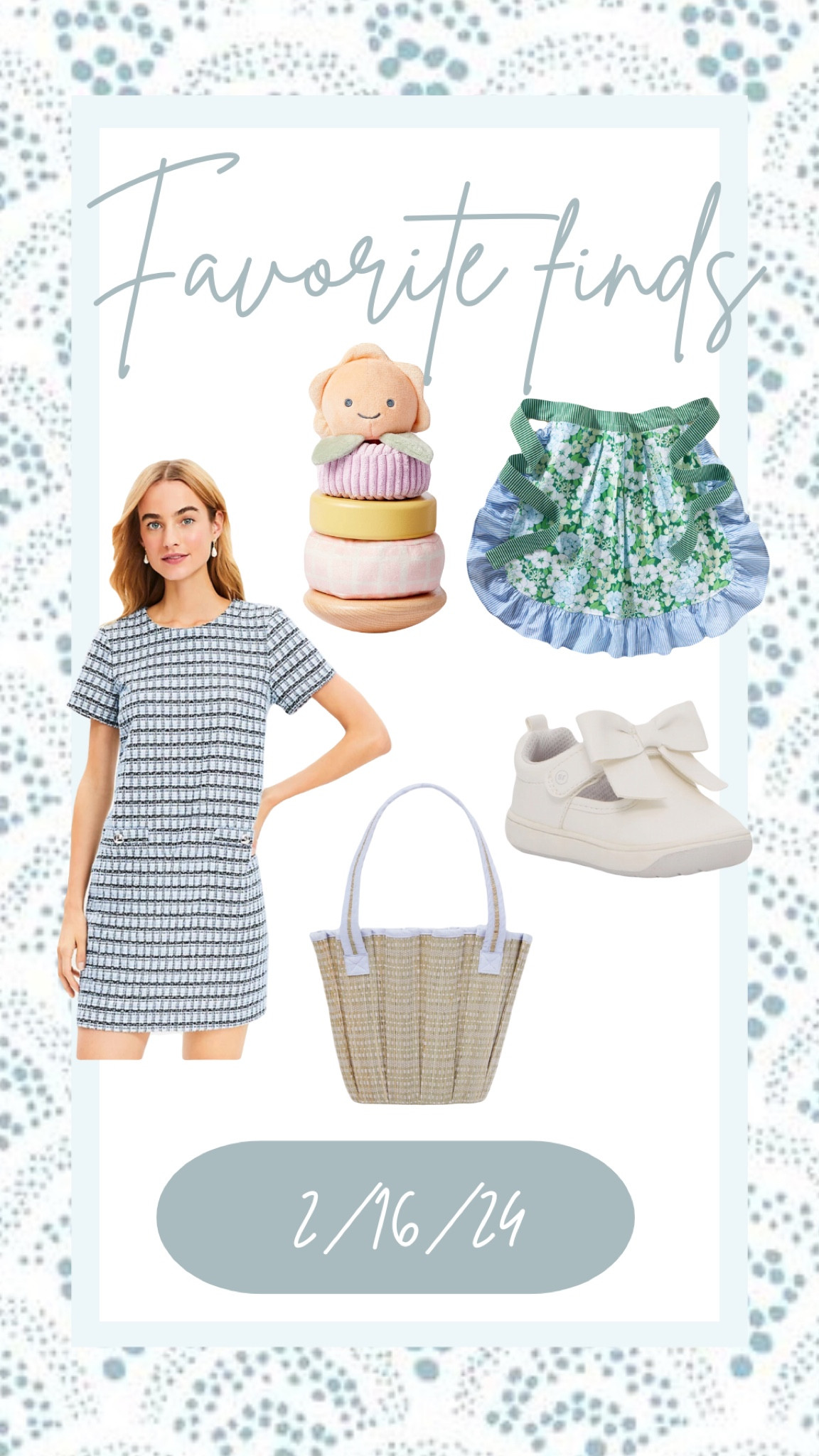 Favorite finds of lately. 



Tweed dress
Casual dress
Baby toy 
Easter basket toy
Floral apron
Straw bag
Straw handbag
Scallop handbag 
Baby shoes
Bow shoes 
Baby bows

#LTKfindsunder50 #LTKkids #LTKfindsunder100
