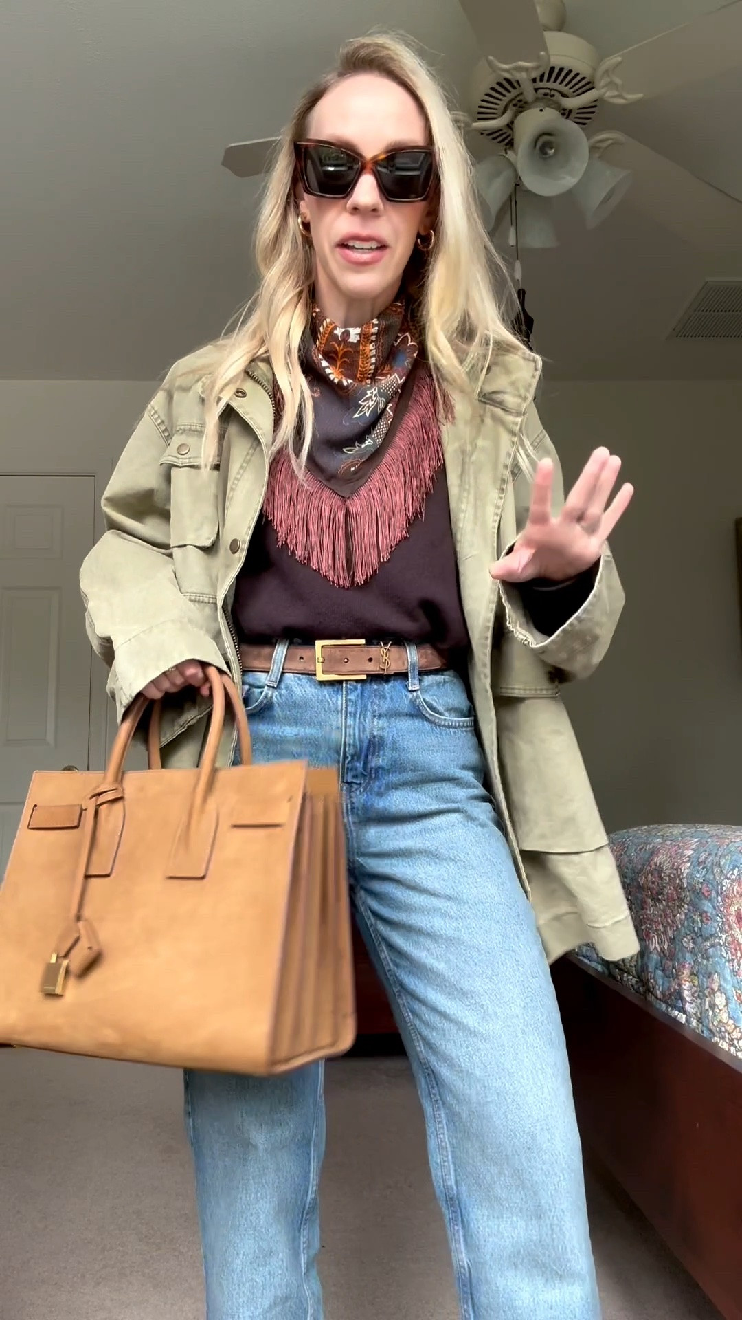 Fall outfit with fringe paisley scarf, utility jacket, suede belt, @Zara cigarette jeans, suede boots

#LTKootd #LTKOver40 #LTKSeasonal