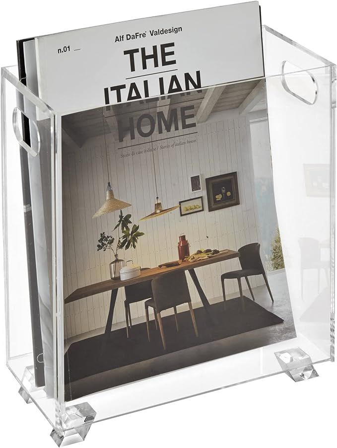 Stock Your Home Acrylic Magazine Holder - Crystal Clear Acrylic Holder - Shatterproof - Open Top ... | Amazon (US)