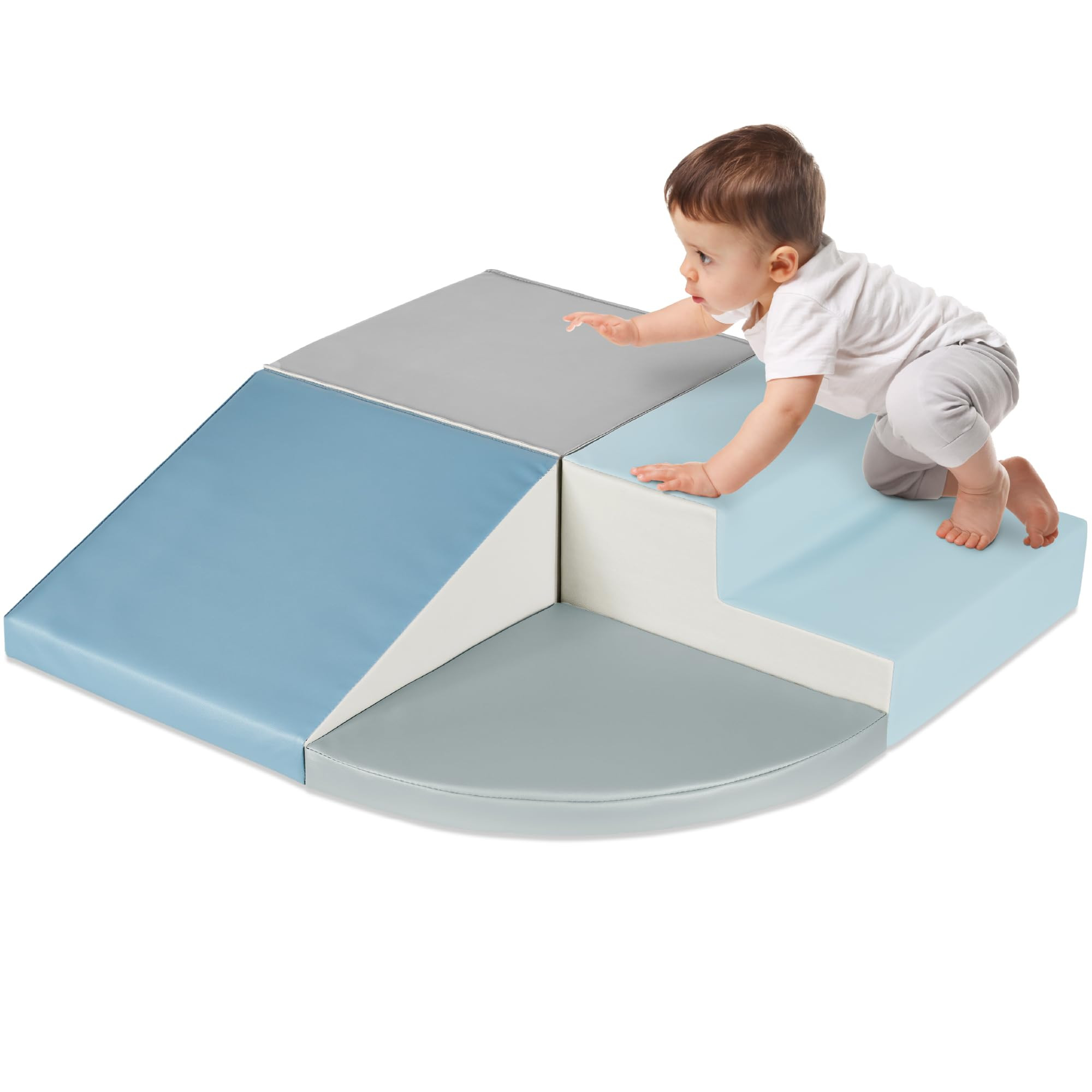 Best Choice Products 4-Piece Kids Climb & Crawl Soft Foam Block Activity Play Structures for Child Development, Color Coordination, Motor Skills - Blue | Amazon (US)