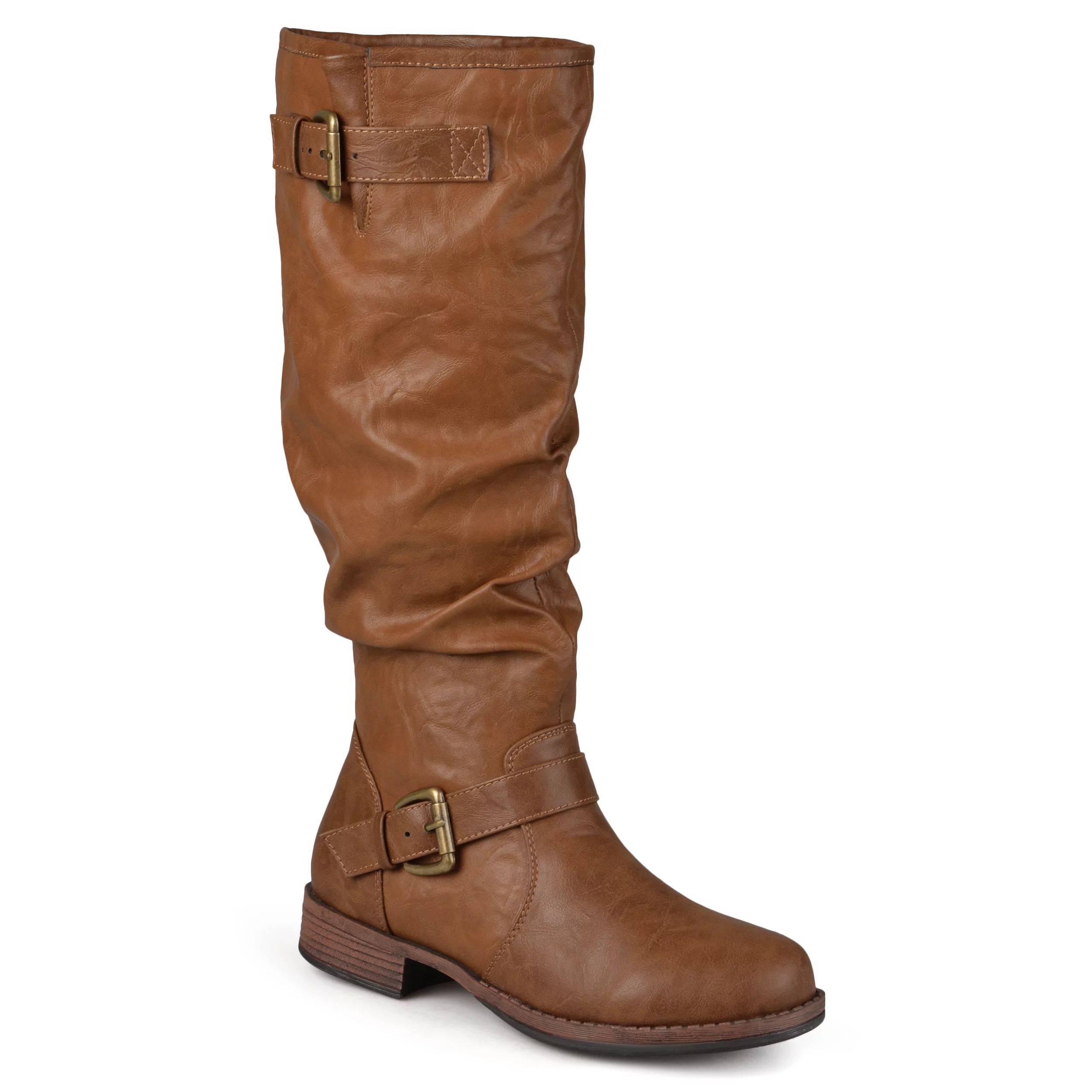 Brinley Co. Extra Wide-Calf Buckle Knee-High Riding Boot (Women's) - Walmart.com | Walmart (US)
