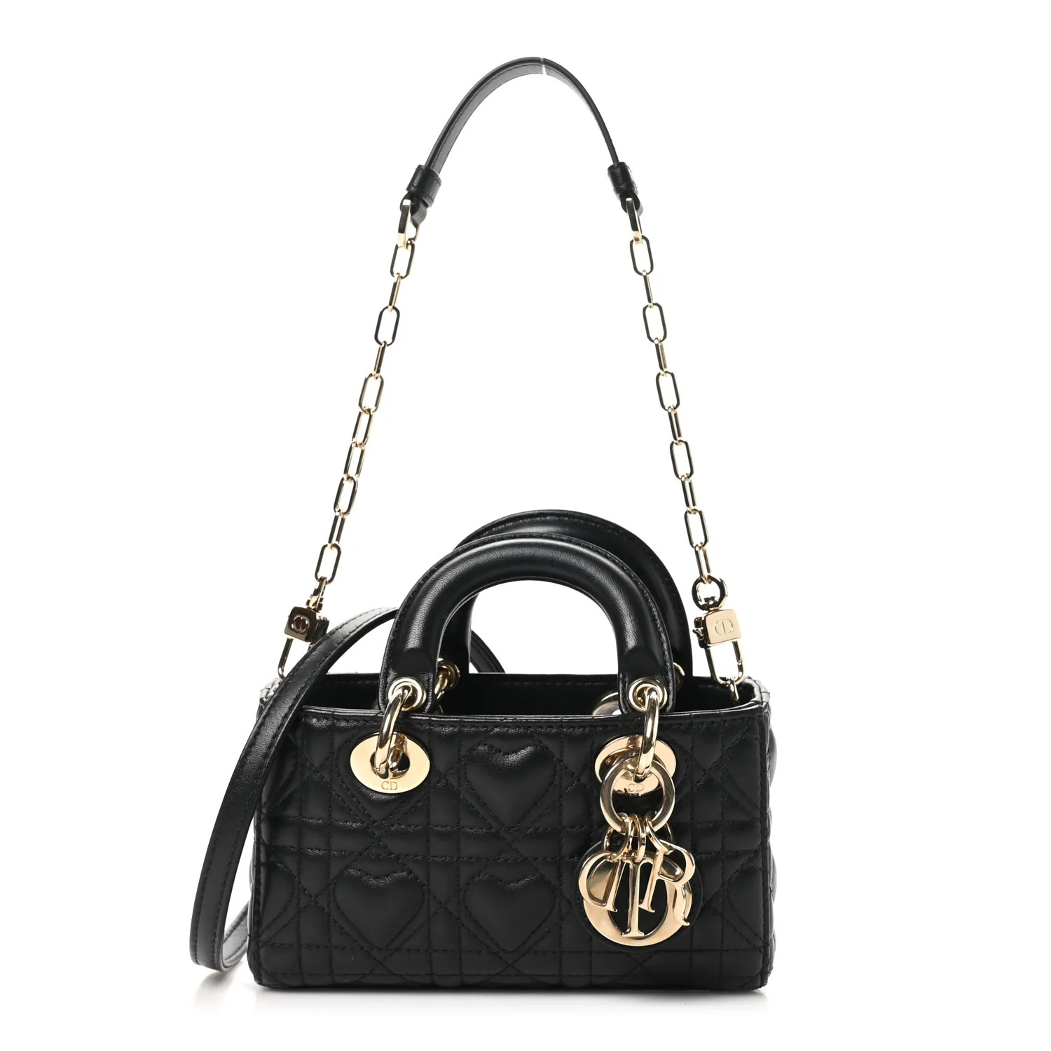 Christian Dior Lambskin Cannage Dioramour Micro Lady D-Joy Black 1745406 | FASHIONPHILE (US)
