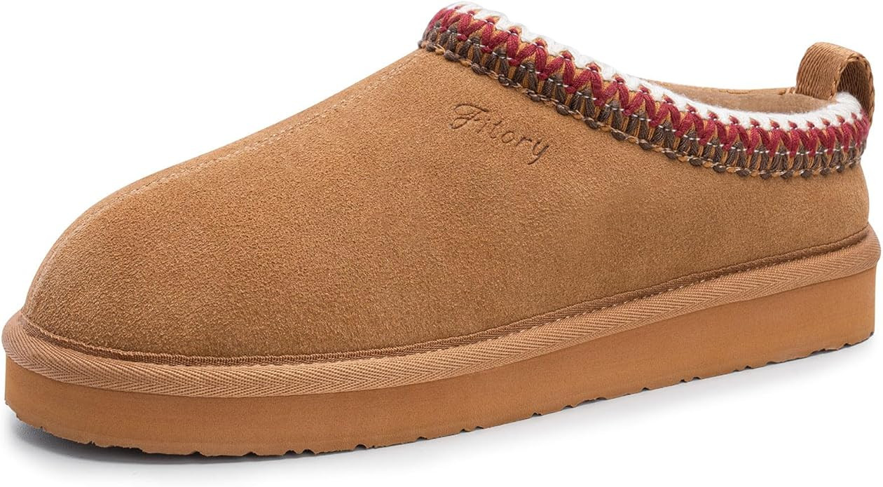 FITORY Women's Suede Slipper | Flat Short Mini Boots with Fur Fleece | Winter Casual Comfort Shoe... | Amazon (US)