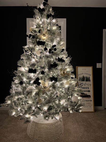 Basement Christmas tree. I wanted to keep it simple and classy. The same color scheme as my main tree on the main level but just simplified.

#LTKhome #LTKunder100 #LTKunder50