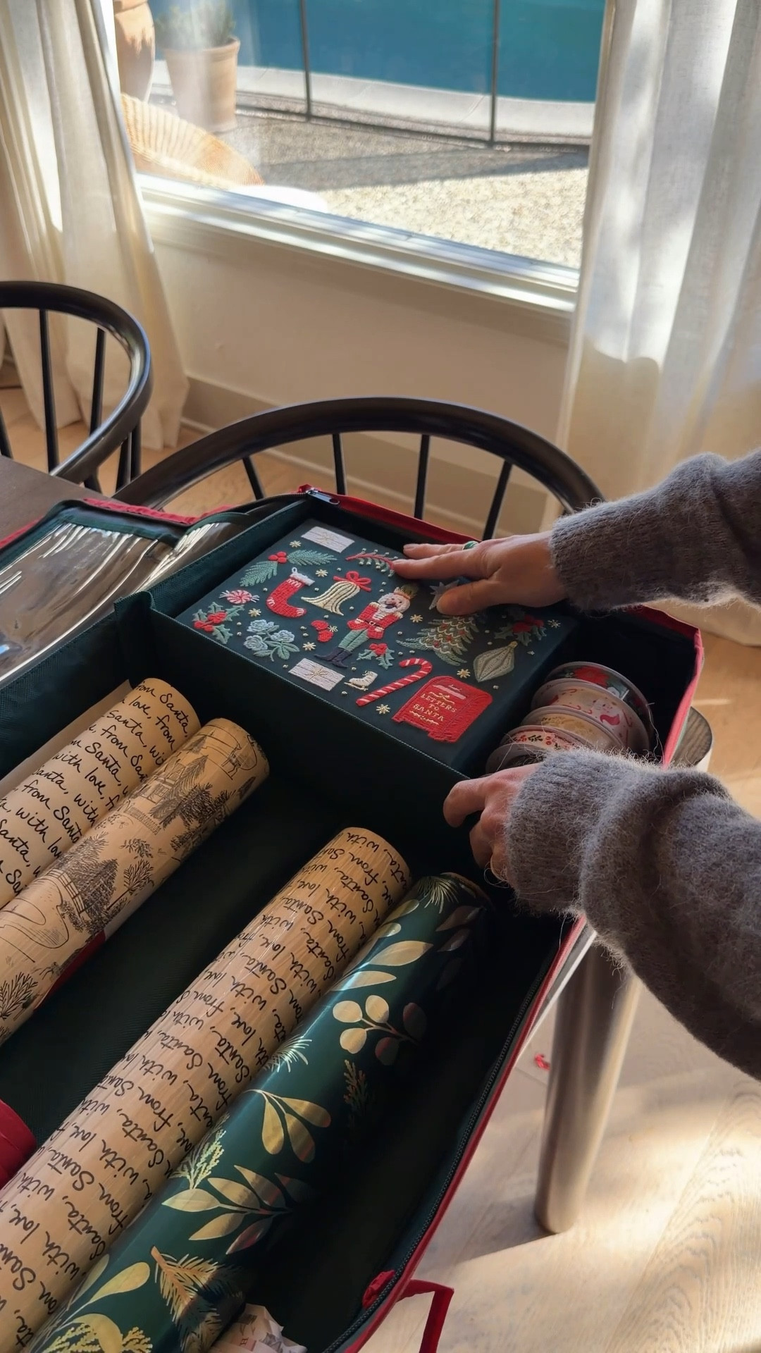 Wrapping paper rolls, ribbons, tags, all finally organized. This wrapping storage keeps every gifting essential right where you need it, season after season. #ad #lowespartner @loweshomeimprovement

#LTKHoliday #LTKHome #LTKFindsUnder50