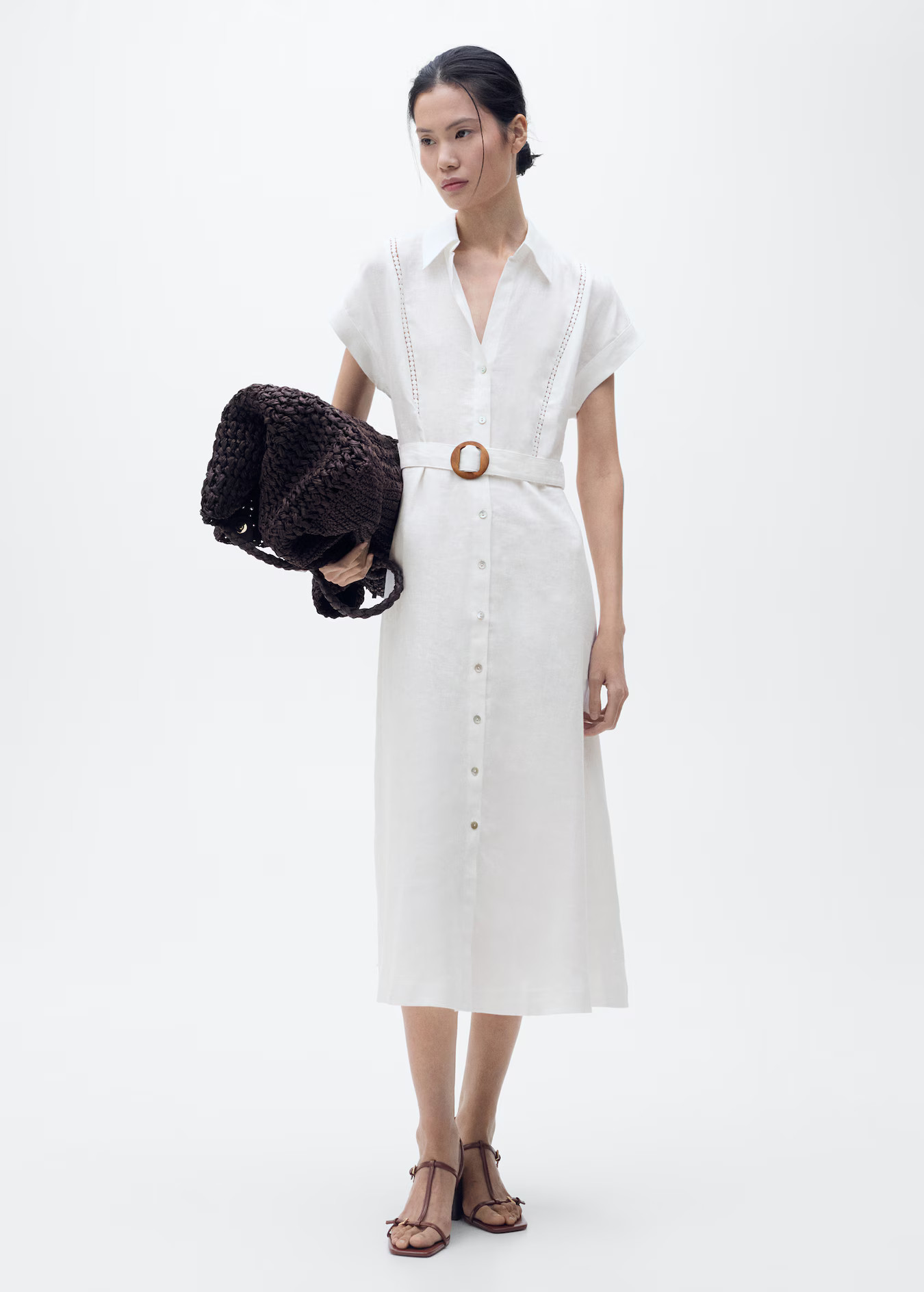 Belt linen dress - Women | MANGO USA | Mango (US/MX/AU)