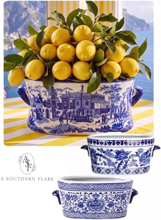Discover these beautiful blue and white ceramic planters, perfect for adding a touch of elegance ... | Amazon (US)