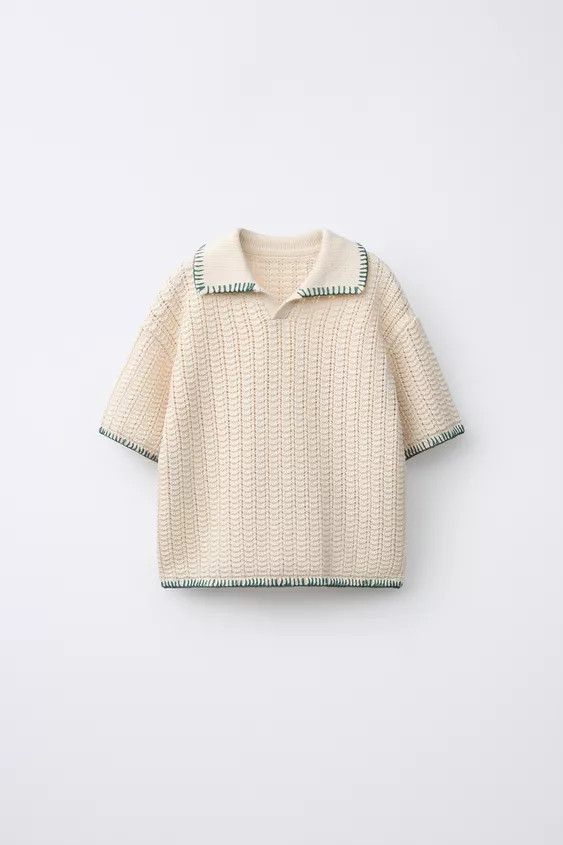 STITCHED KNIT POLO | Zara US