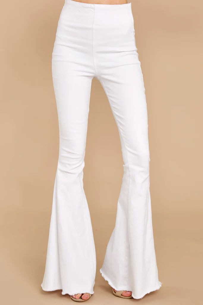 Diggin' These White Flare Jeans | Red Dress 