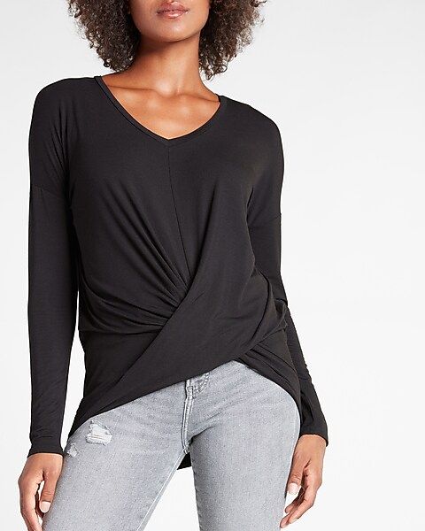 Relaxed Twist Front Tee | Express