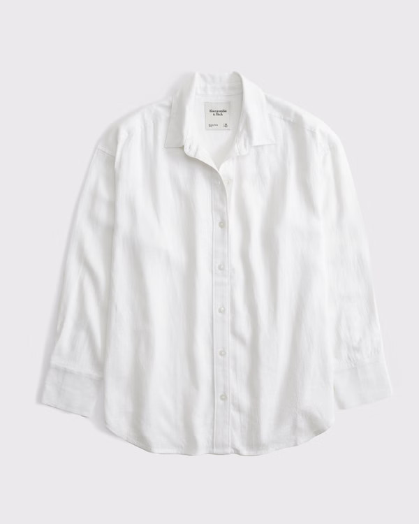 Oversized Linen-Blend Shirt | Abercrombie & Fitch (UK)