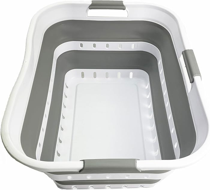 SAMMART 42L (11 gallon) Collapsible Plastic Laundry Basket - Foldable Pop Up Storage Container/Or... | Amazon (US)