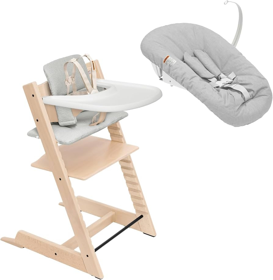 Stokke Tripp Trapp High Chair, Newborn Set, Baby Set, Cushion & Tray Bundle | Amazon (US)