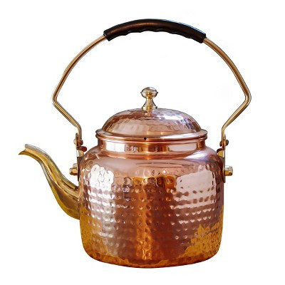 Classic Cuisine Copper Tea Kettle for Stove Top, 8.45C/2.1Q Small Teapot for Stovetop with Copper Exterior, Nickel Lining, and Teak Handle | Target