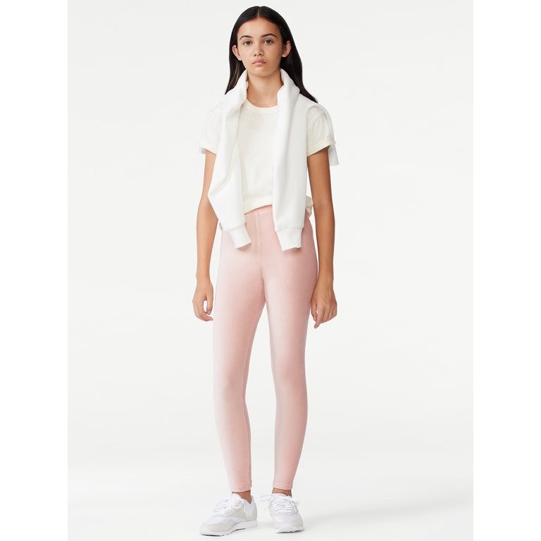 Free Assembly Girls Ribbed Velour Leggings, Sizes 4-18 | Walmart (US)