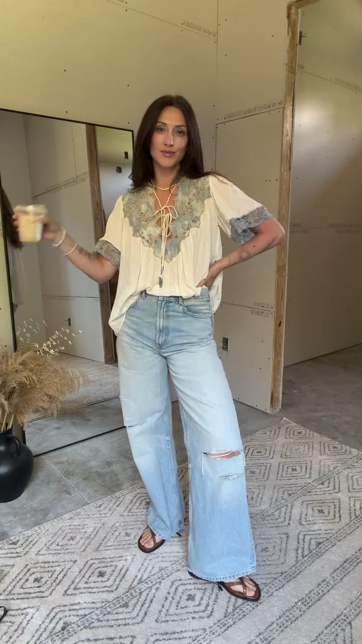 3 different outfits! I am wearing all small tops, 27” denim, and medium for the black pants.

#LTKSeasonal #LTKootd