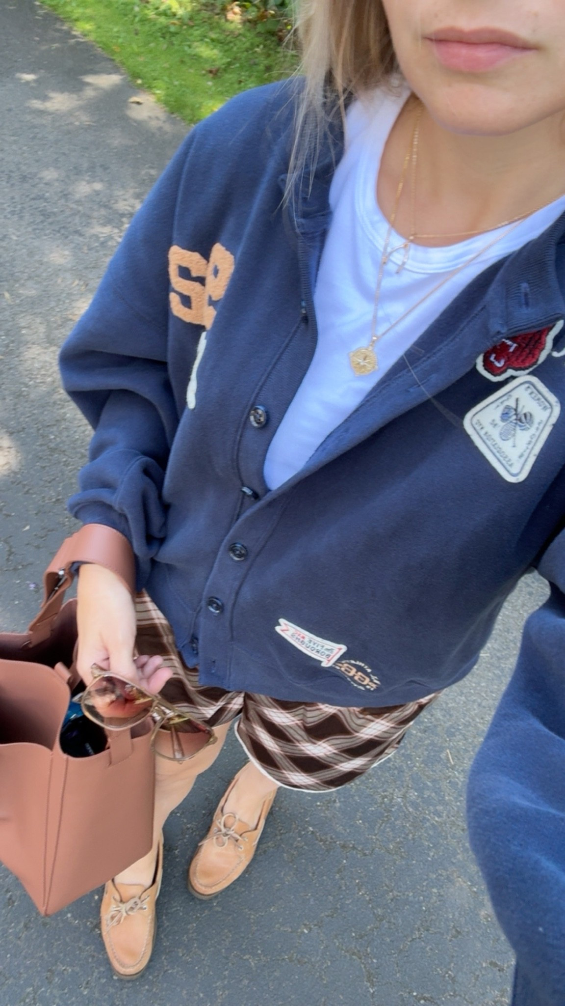 Satin shorts, outfit for a warm fall day, nyc, nyc cardigan, sweatshirt cardigan, casual, cozy, ootd, boat shoe fall outfit

#LTKootd #LTKSeasonal
